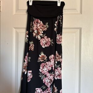 Apt. 9 Black and Pink High-Low Maxi Skirt